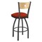 Holland Bar Stool Co 25" Swivel Counter Stool, Pewter Finish, Nat Back, Graph Poppy Seat 83025PWNatMplB021 - alternate 2